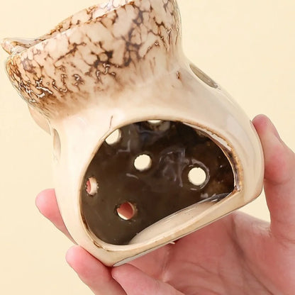 Ceramic Owl Aromatherapy Stove Eco-Friendly Heat Resistant Incense Candle