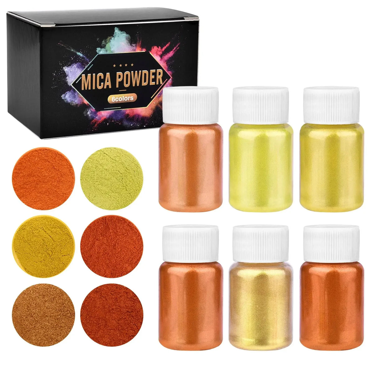 6-Colour Pearlescent Mica Powder Set for DIY Crafts