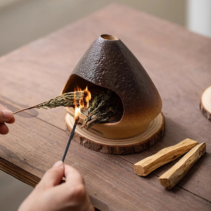 Ceramic Incense Burner Smudging Bowl with Ash Catcher Heat-Resistant Incense Censer for Yoga Home Decor & Thoughtful Gift - Your Ritual Hub 