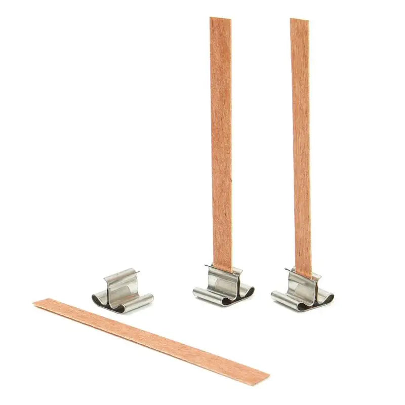 50-Pack Wooden Candle Wicks — Multi-Size with Sustainer Tabs