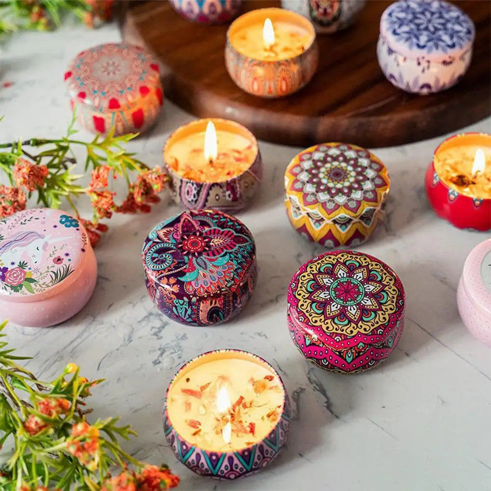 Dried Flower Soy Wax Candle in Tin