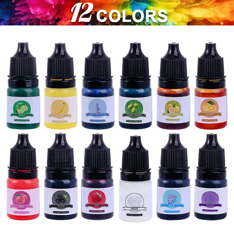 24-Color Resin Pigment Set for Epoxy Crafts