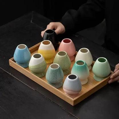 Ceramic Japanese Matcha Whisk & Teaspoon Holder Stand