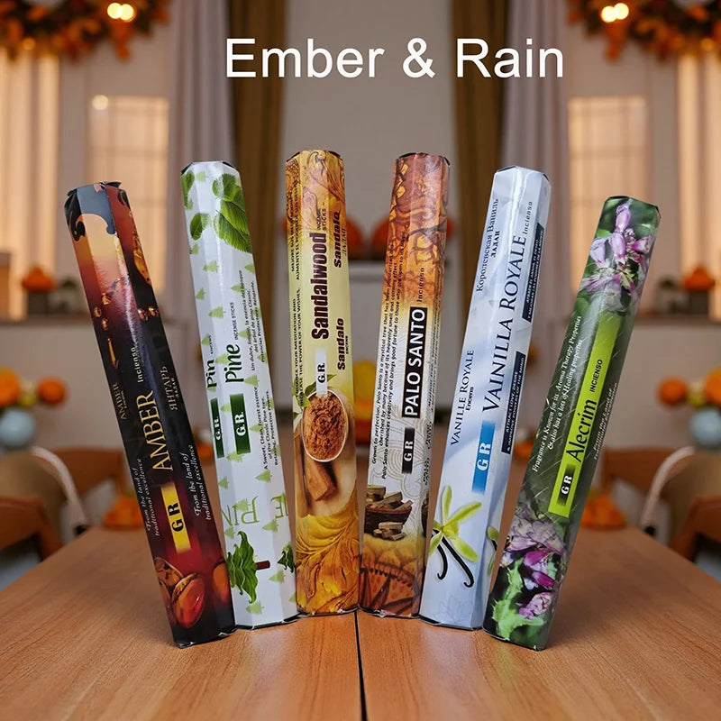 6 Sets of 120 Indian Incense Sticks Palo Santo Lavender Jasmine Meditation Fresh Air Scent Aroma Home Long-Lasting Fragrance - Your Ritual Hub 