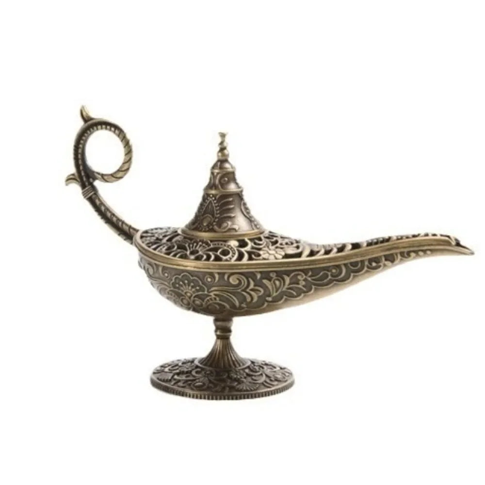 Antique Metal Incense Burner — Aladdin Lamp Style | Ritual Home Decor | Your Ritual Hub