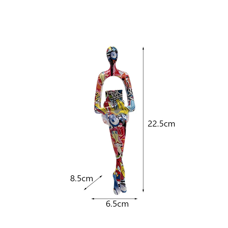 Abstract Thinker Figurine Set of 3 – Modern Minimalist Resin Statues