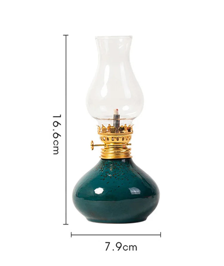 Traditional Ceramic Butter Oil Lamp - Aromatic Incense Burner and Ambient Night Light - Your Ritual Hub 