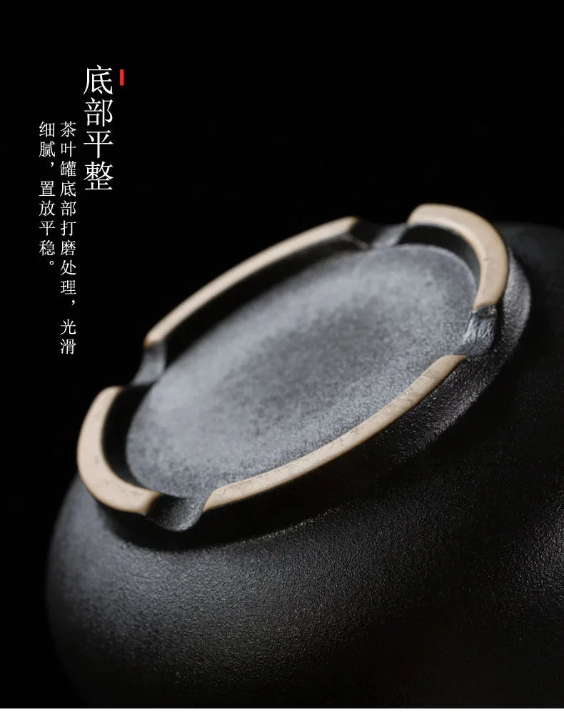 Retro Ceramic Tea Pot Sealed Pu'er Tea Container Chinese Tea Set Decor
