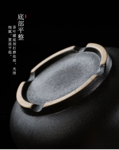 Retro Ceramic Tea Pot Sealed Pu'er Tea Container Chinese Tea Set Decor