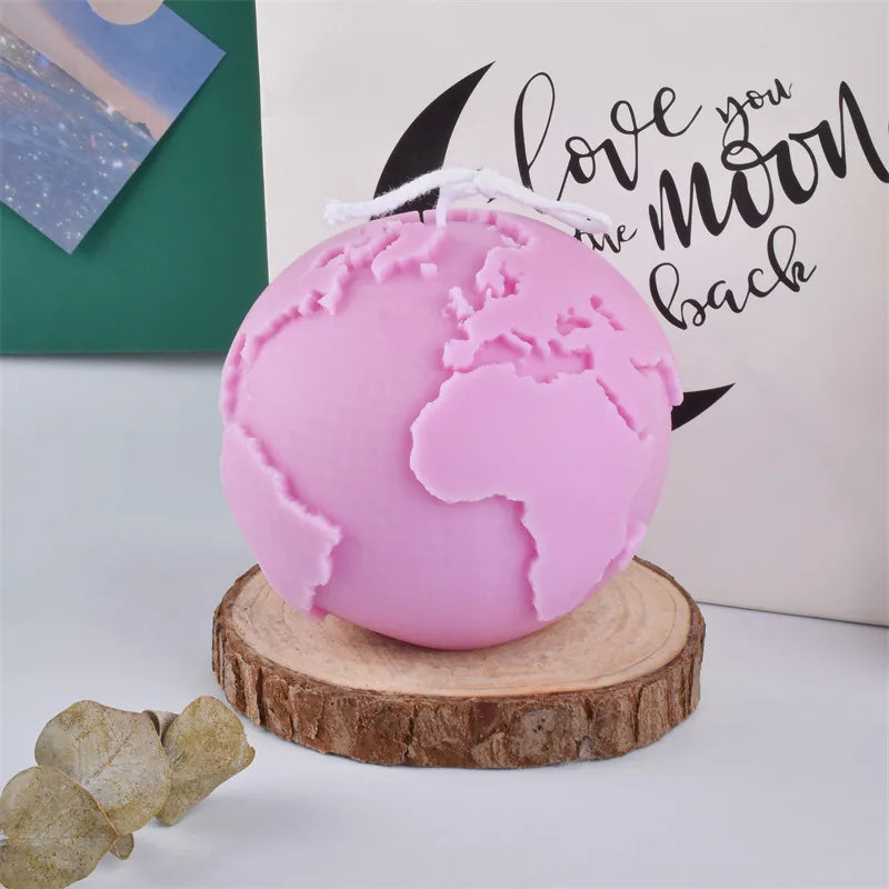 3D Earth Candle Silicone Mold Concrete Earth Plaster Mold - Your Ritual Hub 