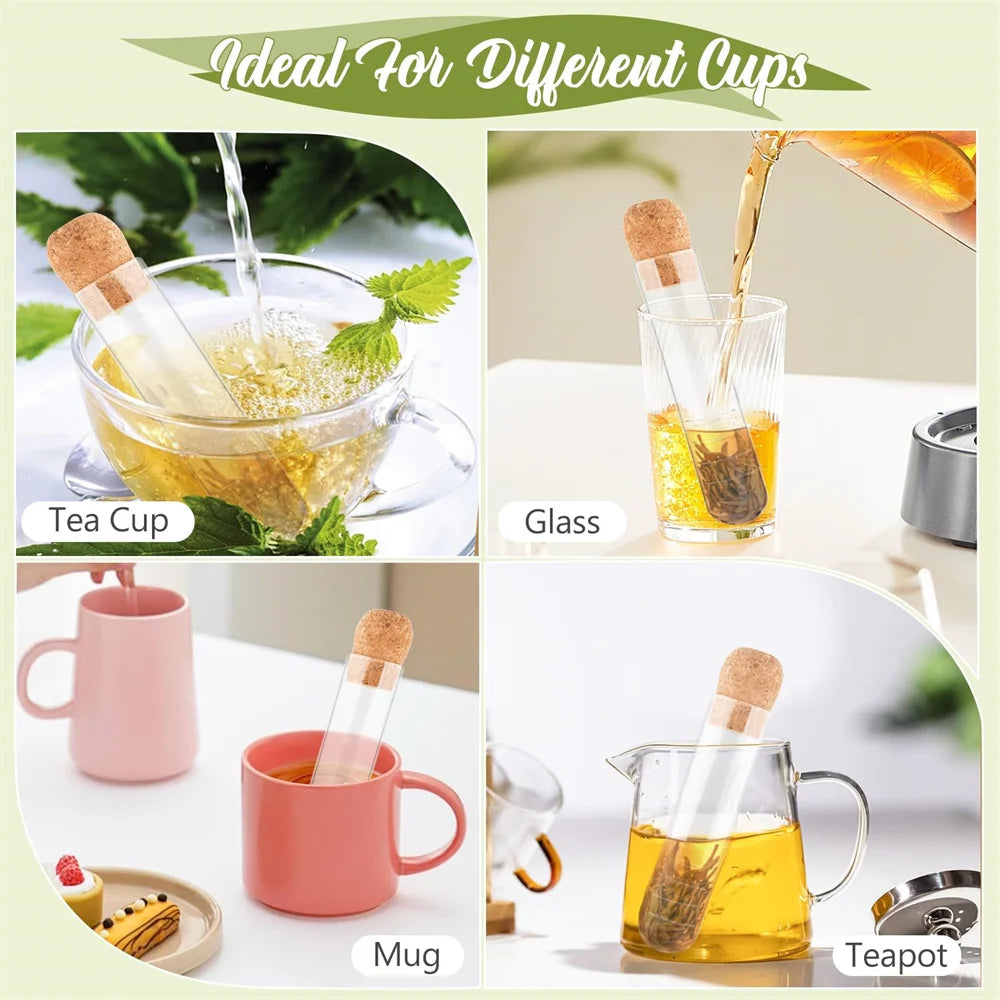 Glass Tea Infuser with Cork Lid — Loose Leaf Strainer - Your Ritual Hub 