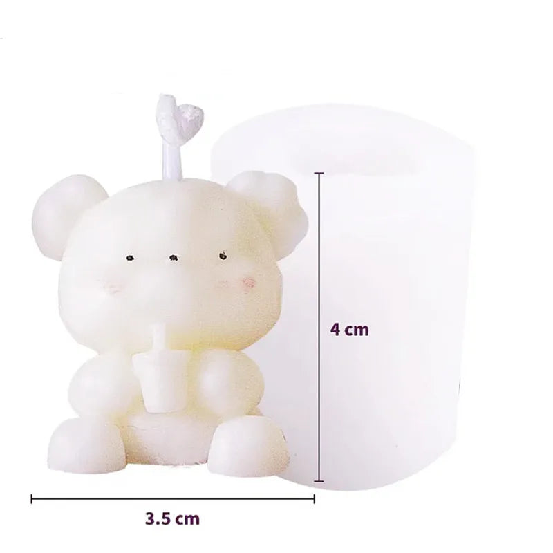 Cute Bear Candle Making Mould 3D - Your Ritual Hub 