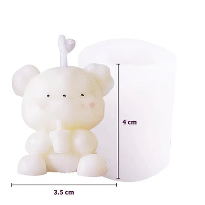Cute Bear Candle Making Mould 3D