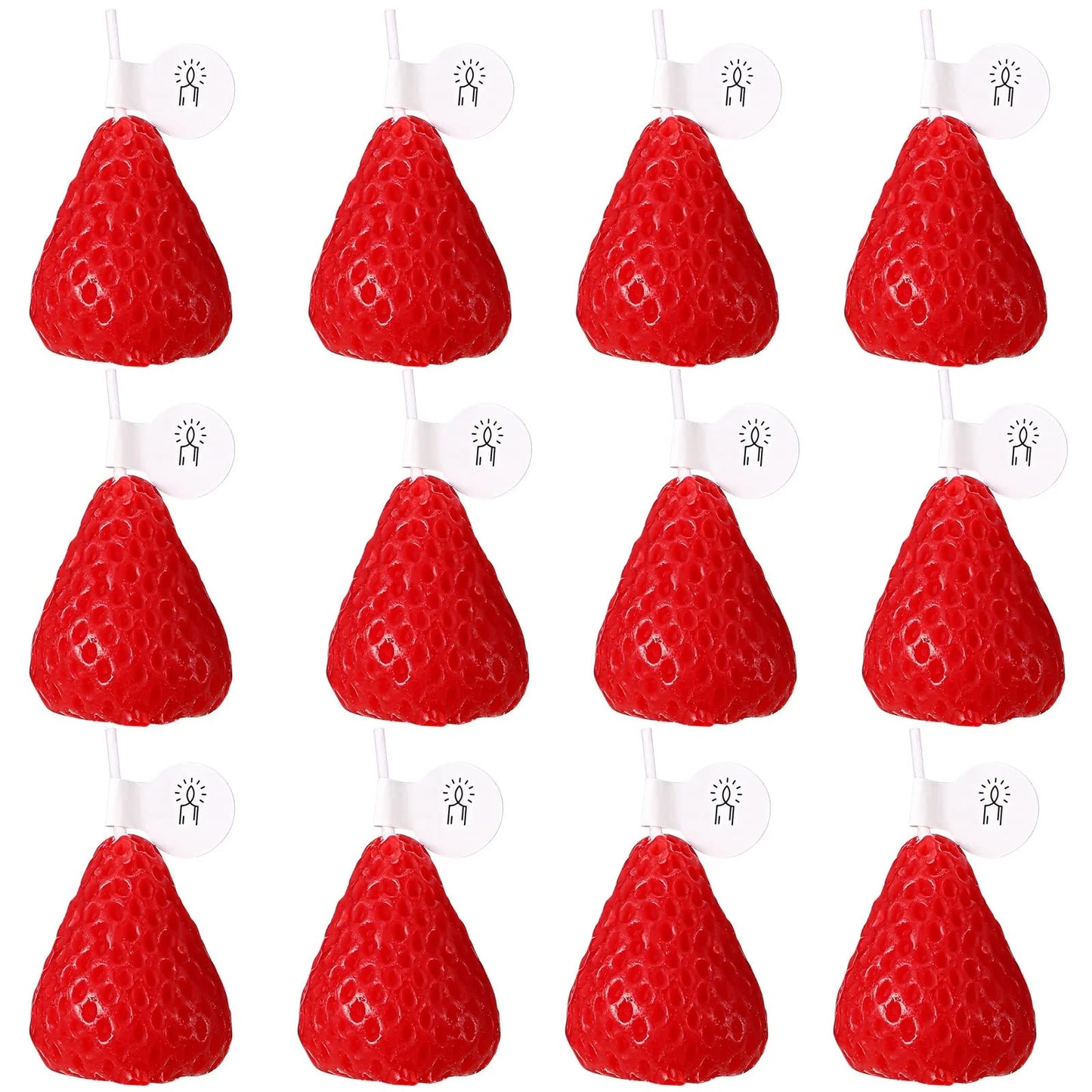 15-Pack Strawberry-Shaped Scented Soy Wax Candles