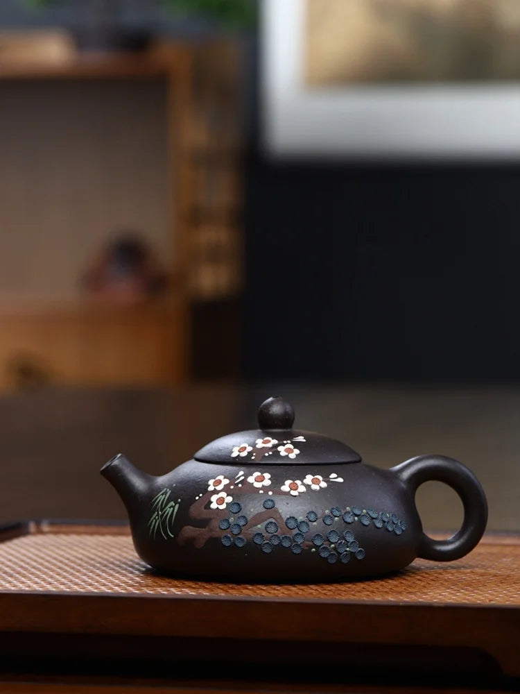 160ml Yixing Tea Pot Purple Clay Stone Scoop Teapot Chinese Famous Handmade Tea Set Kettle Teaware Custom Tea Ceremony Gift