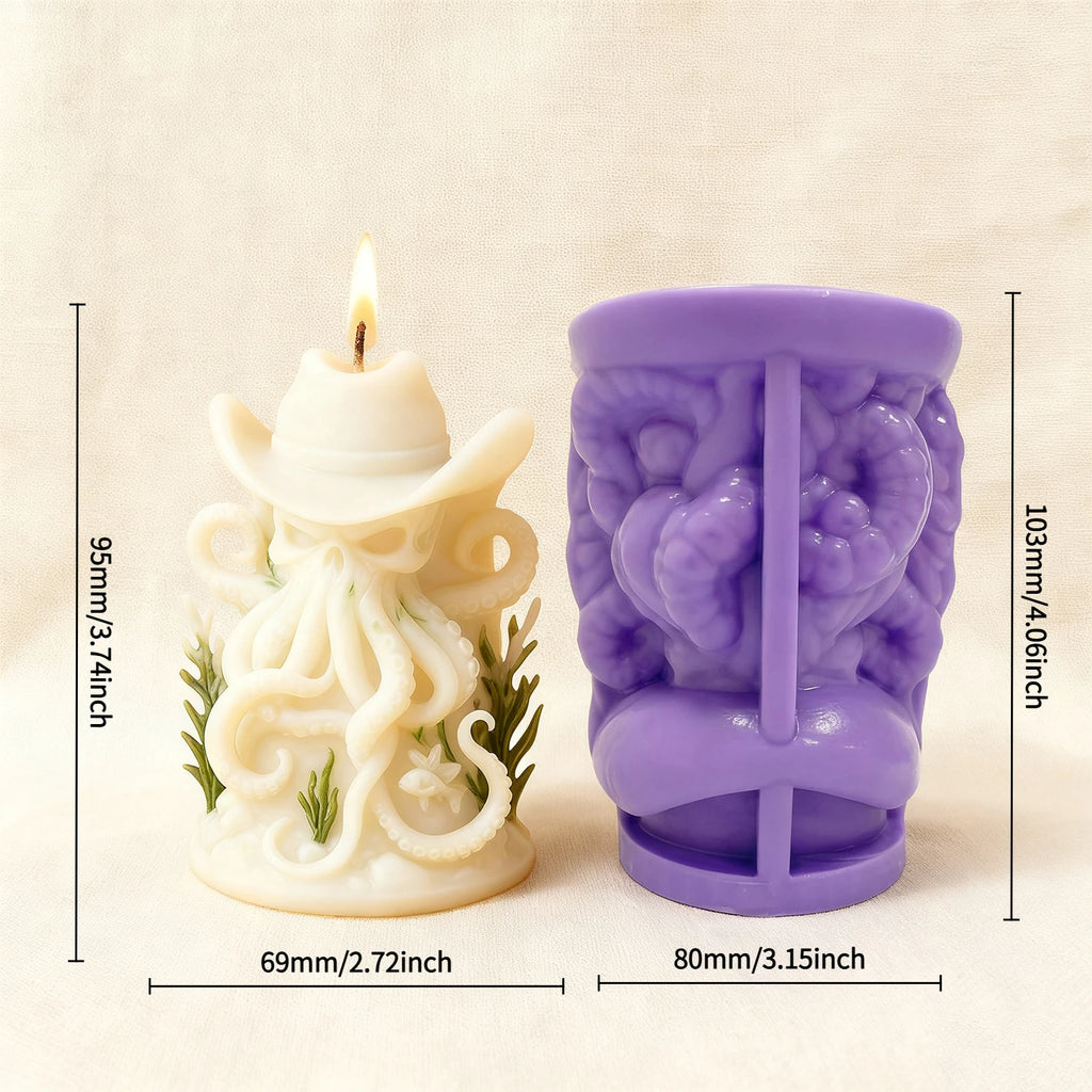 Octopus Cowboy Art Candle Mold - Your Ritual Hub 