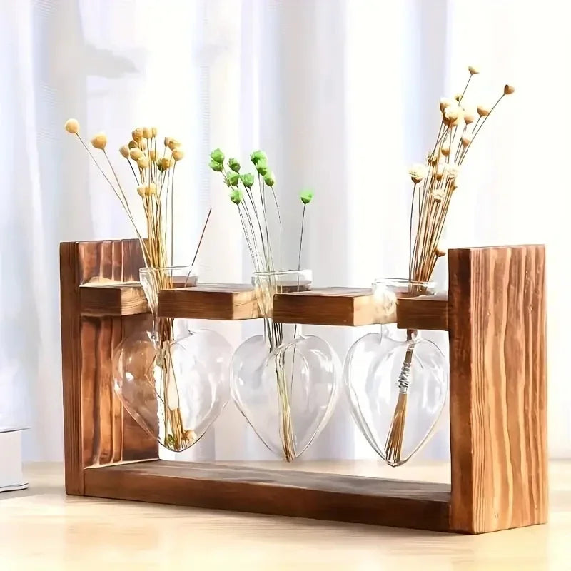 Hydroponic Glass Vase – Transparent Desktop Flower Arrangement