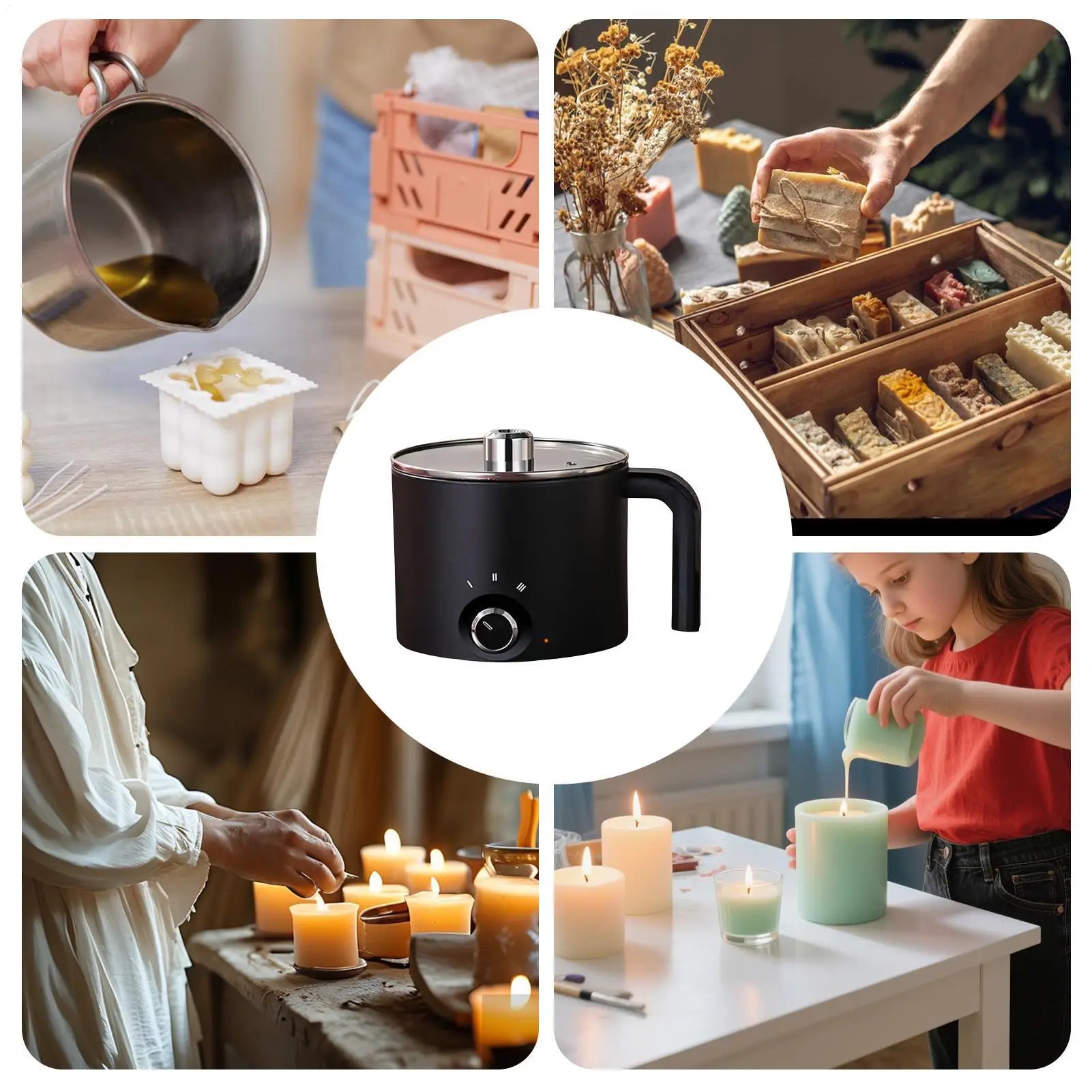 1.5L Wax Melting Pot Candle ,Temperature Adjustment Anti stick coating Candle Making Melting Pot ﻿ - Your Ritual Hub 