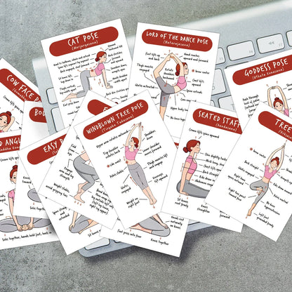 40pcs Yoga Poses Guide Cards,Step-By-Step Detailed Instruction Tool For Yoga