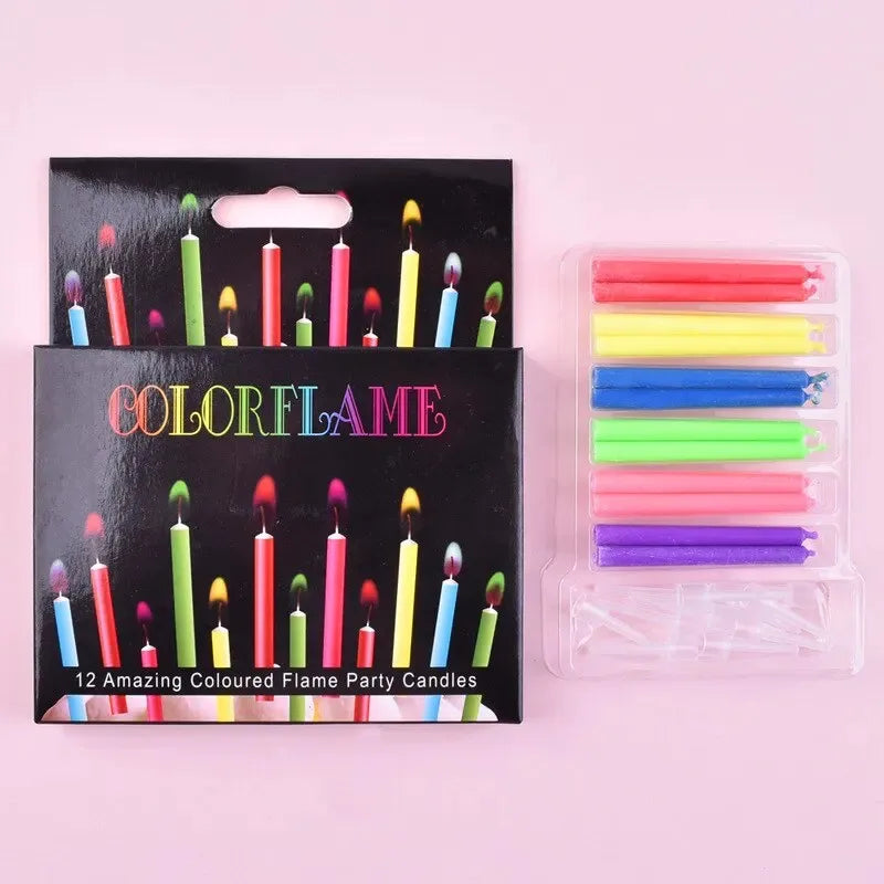 Multicoloured Colourful Flame Candles, 5/12 Pack, Suitable for Birthday Cakes, Birthday Party and Wedding Decorations - Your Ritual Hub 