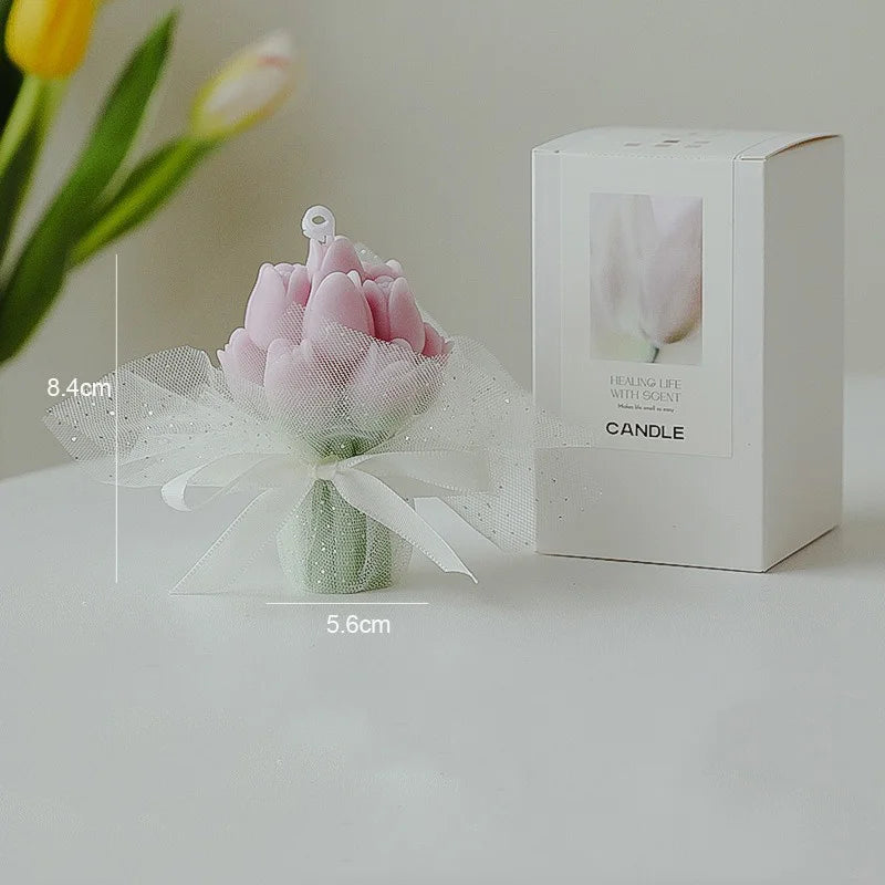 Handmade Tulip Bouquet Soy Wax Candle