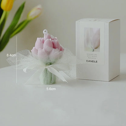 Handmade Tulip Bouquet Soy Wax Candle