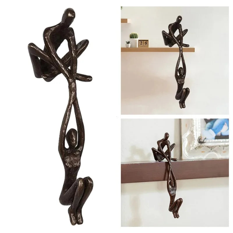 Ledge Lovers – Abstract Couple Sculpture for Shelf & Desk Decor