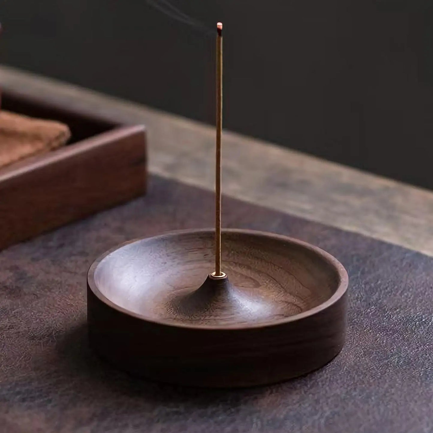 Hand-Carved Circular Incense Burner Holder