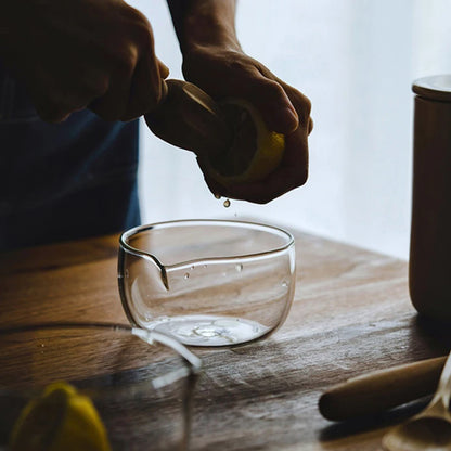 Double-Layer Glass Matcha Bowl with Spout — 350/600ml