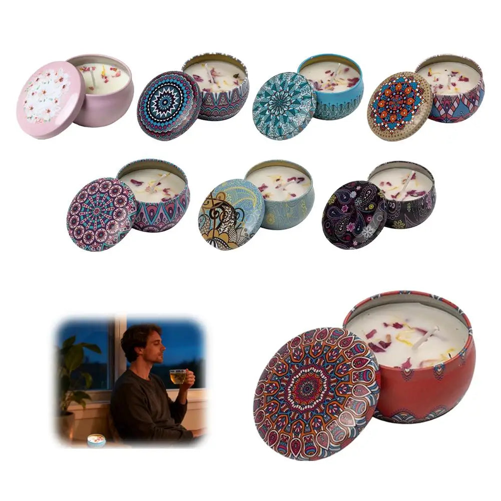 Dried Flower Soy Wax Candle in Tin