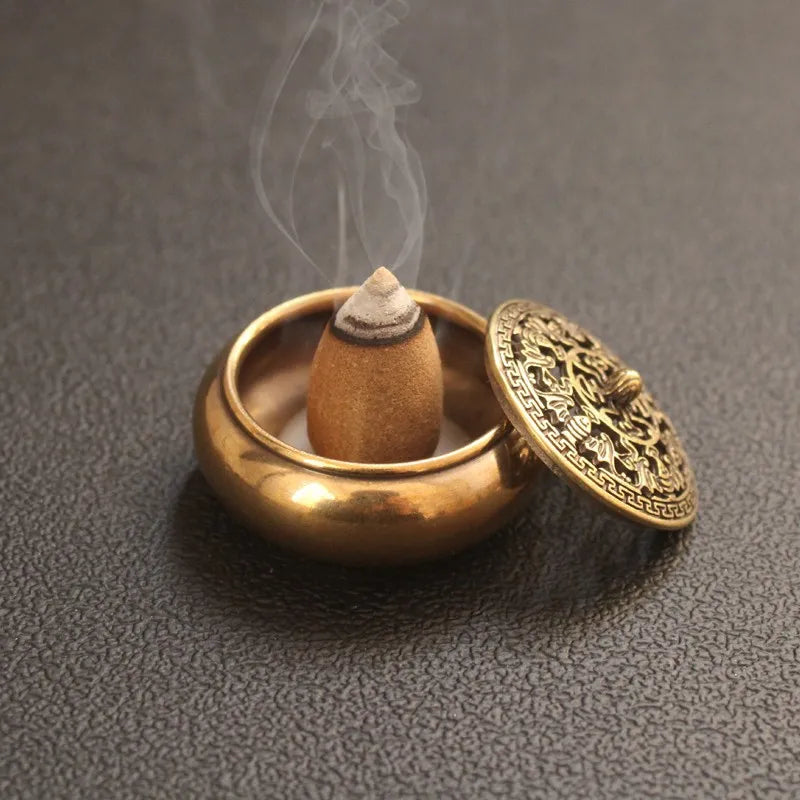 Lotus-Räuchergefäß – Archaische Kupferlegierung, 6 Varianten