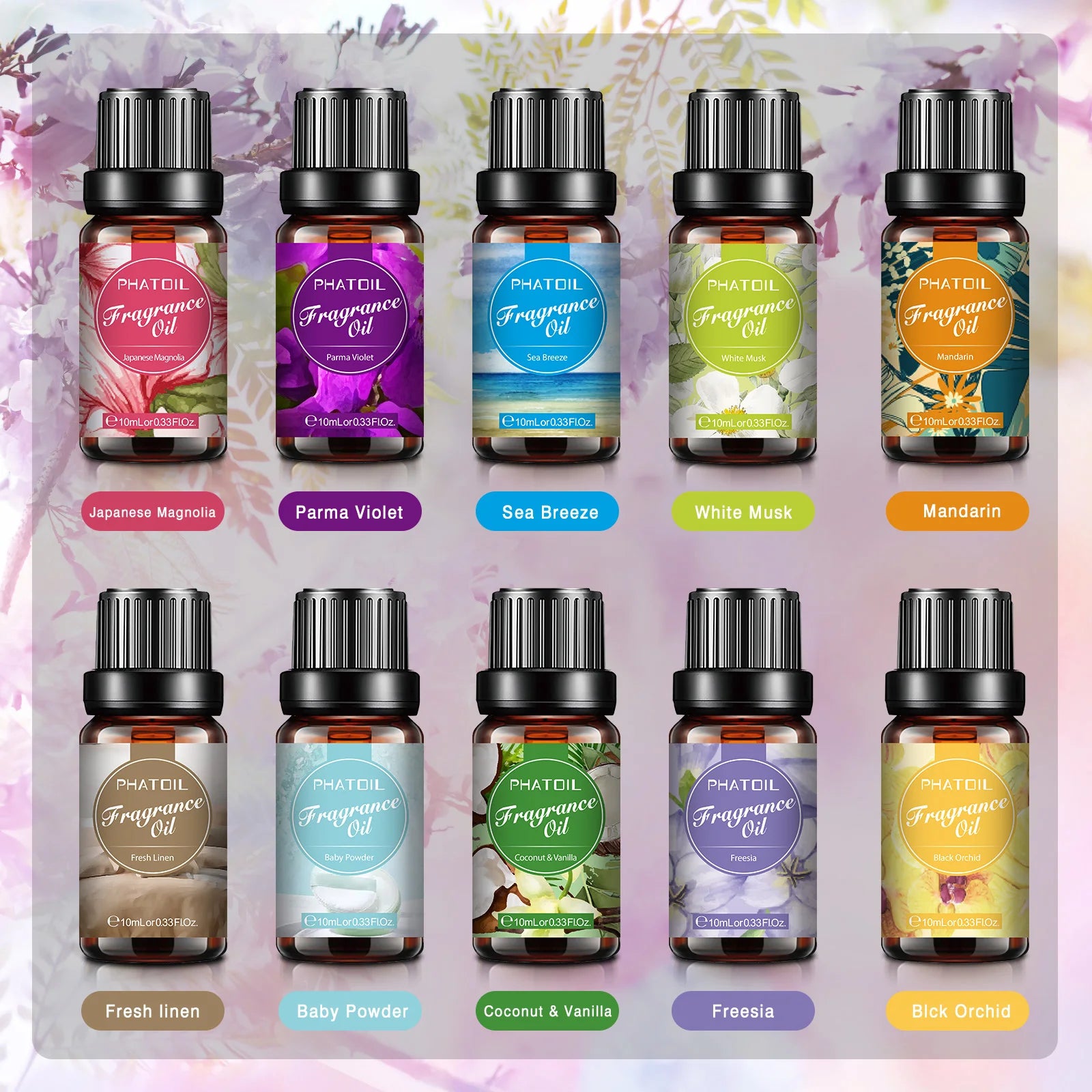 Premium Spiritual Scent Aromatherapy Oil Gift Set – 10 Botanical Fragrances for Candle Making, Diffusers, and Mindful Rituals