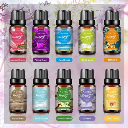 Premium Spiritual Scent Aromatherapy Oil Gift Set – 10 Botanical Fragrances for Candle Making, Diffusers, and Mindful Rituals