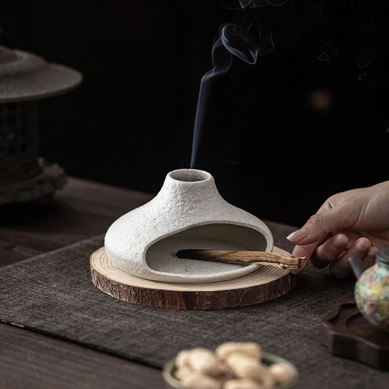 Small Chimney Fireplace Ceramic Aroma Diffuser Incense Burner Aroma Burner - Your Ritual Hub 