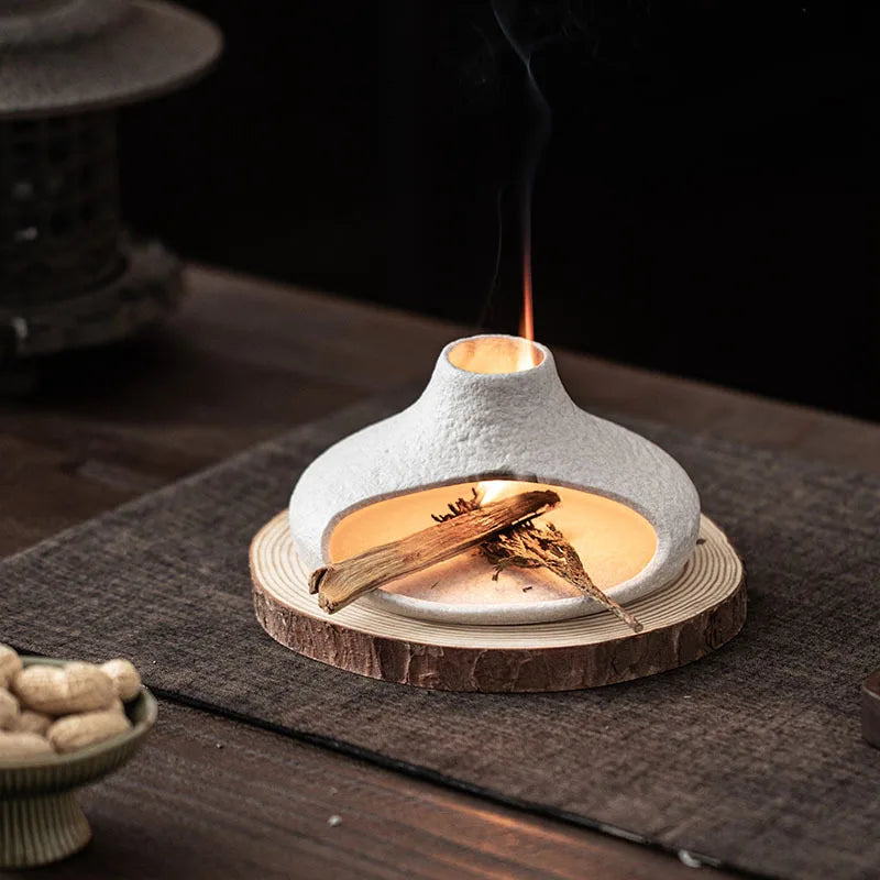 Small Chimney Fireplace Ceramic Aroma Diffuser Incense Burner Aroma Burner - Your Ritual Hub 