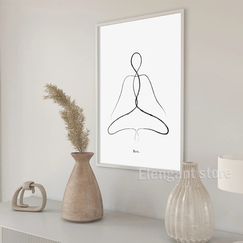 Yoga Wall Art Print Meditation Poster Yoga Symbol Breath Quote - Your Ritual Hub 