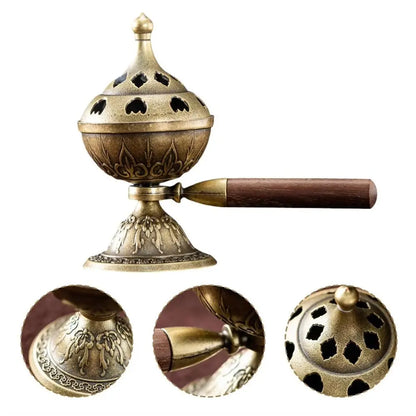 Elephant Lotus Incense Burner — Vintage Alloy Censer
