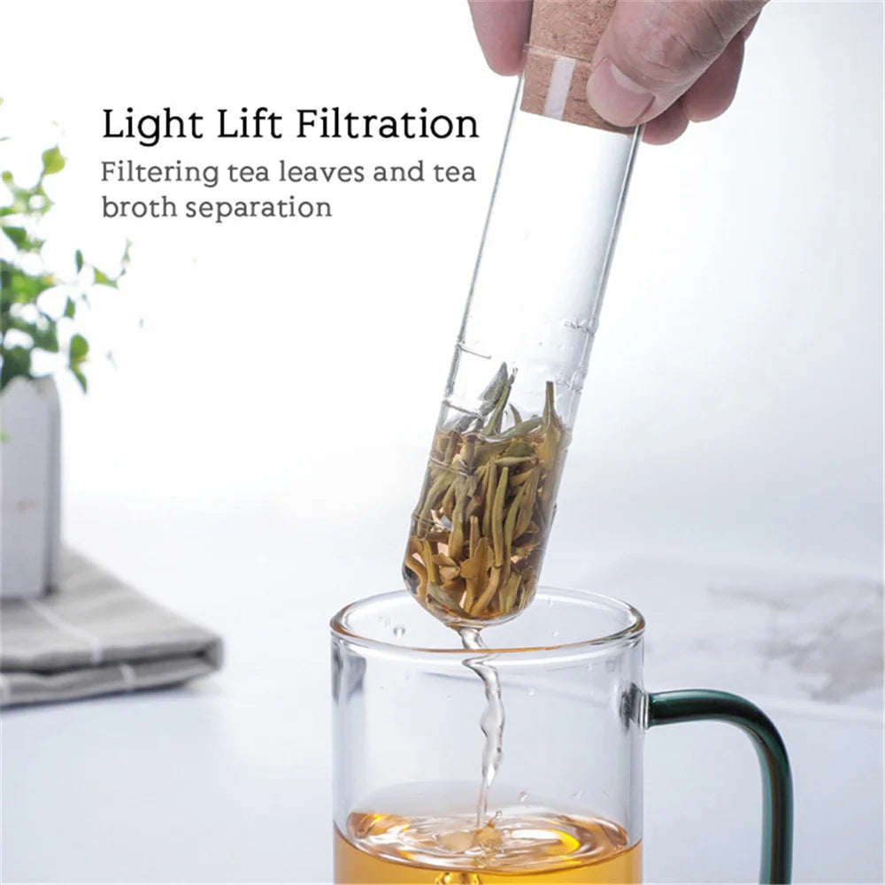 Glass Tea Infuser with Cork Lid — Loose Leaf Strainer - Your Ritual Hub 
