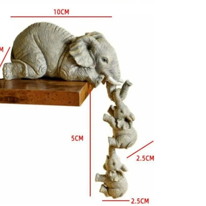 3 Stücke/set Süße Elefant Umarmen Baby Puppe Harz Handwerk Dekoration Wohnkultur Geschenk Dekofiguren Miniaturen Zubehör