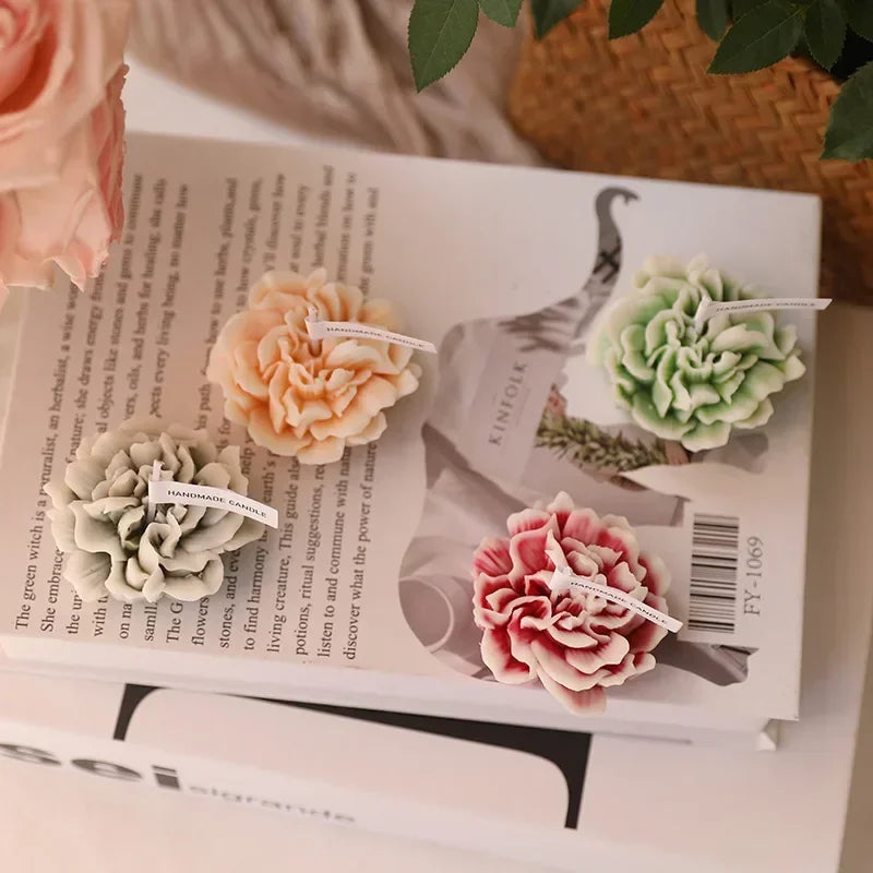 3D Carnation Flower Candle Home Decoration