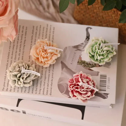 3D Carnation Flower Candle Home Decoration