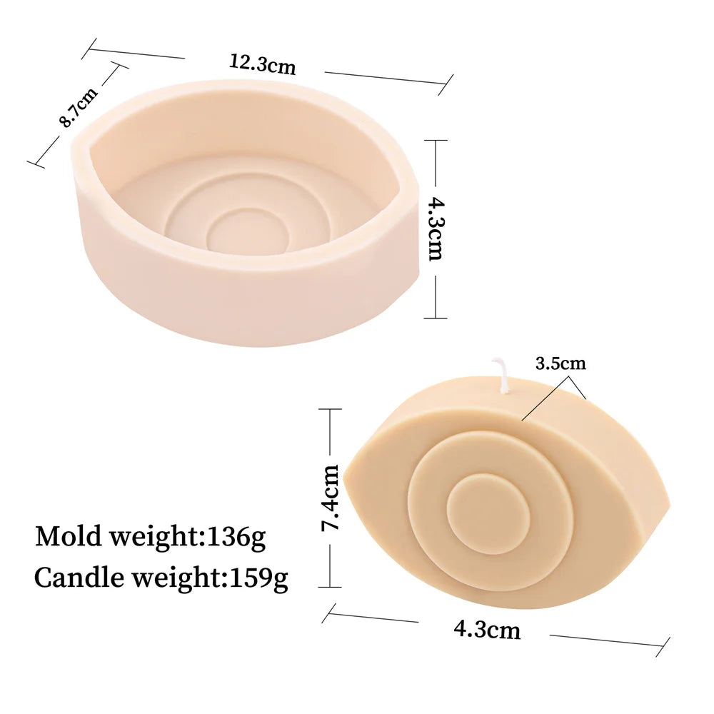 3D Evil Eye Candle Silicone Mold Psychic Geometric Art - Your Ritual Hub 