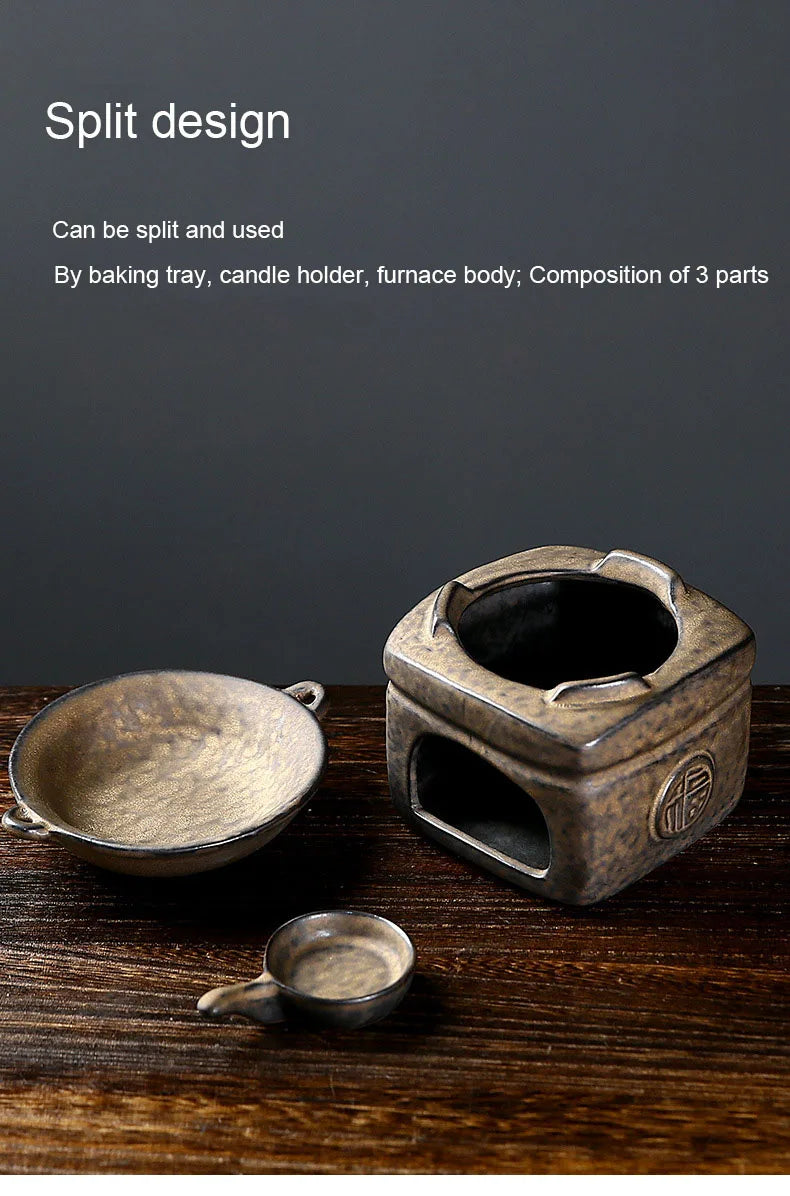 Japanese Retro Fireproof Incense Burner & Wax Heater - Your Ritual Hub 