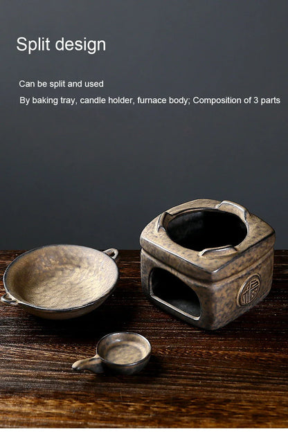 Japanese Retro Fireproof Incense Burner & Wax Heater