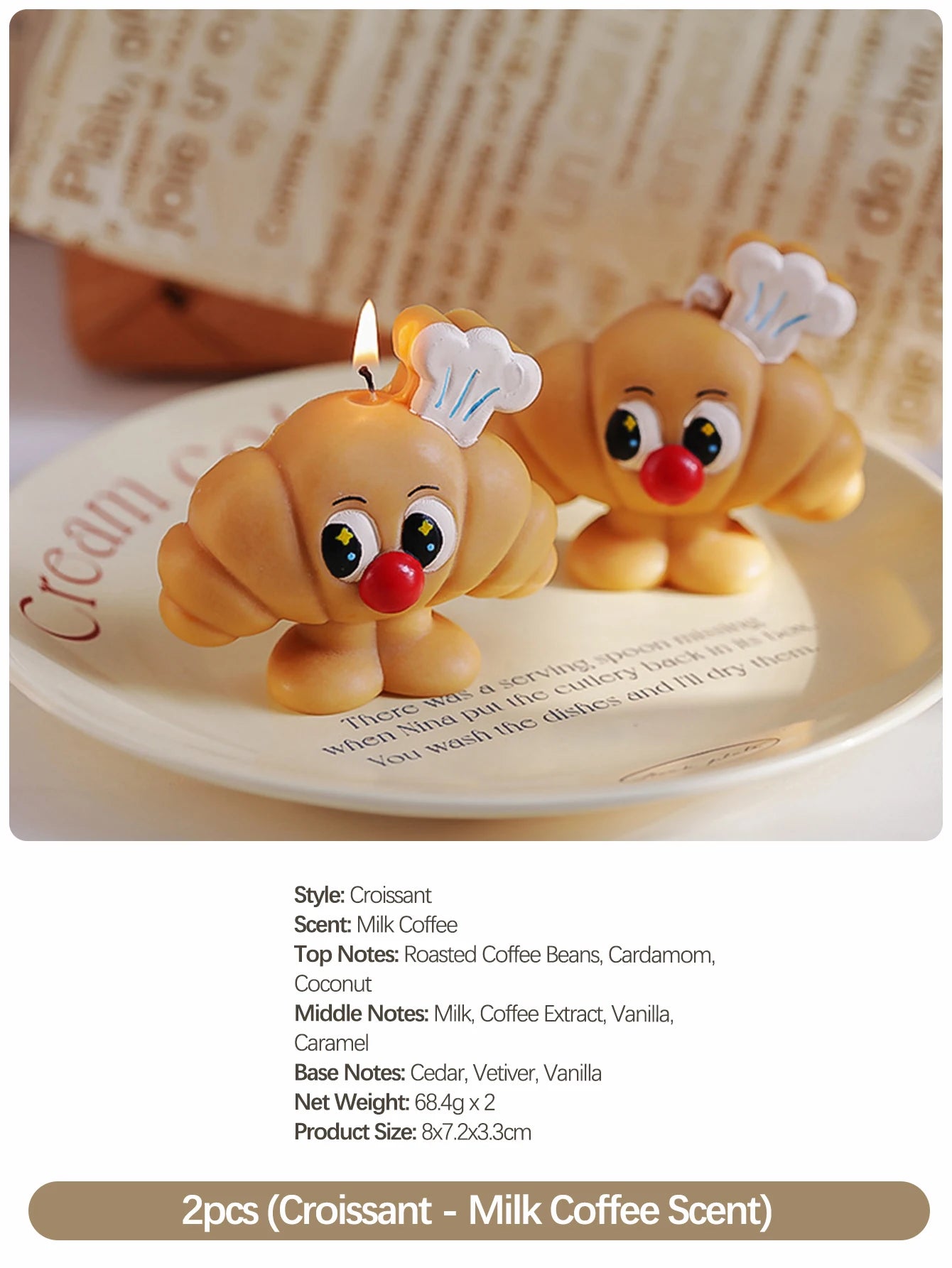 Bread-Shaped Scented Candles — Milk & Coffee Fragrance