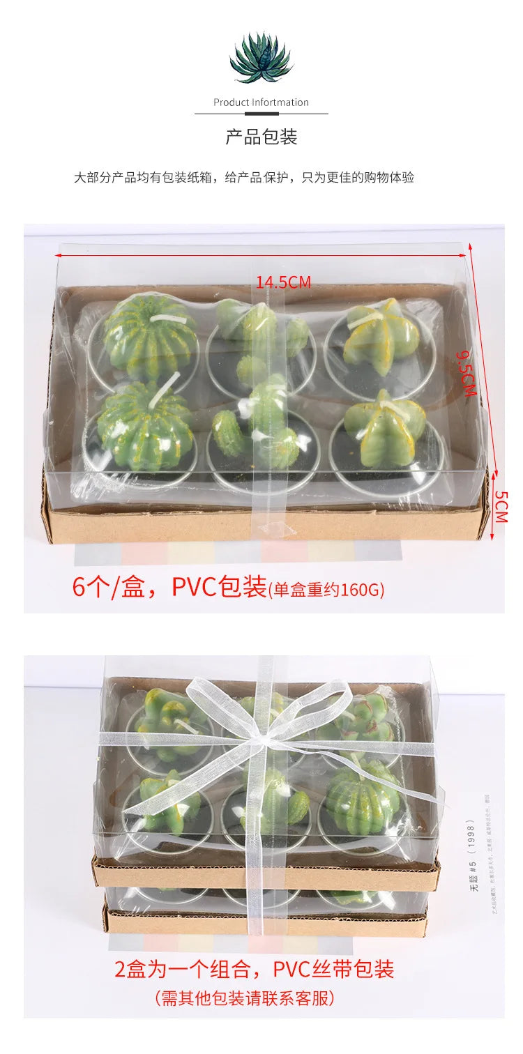 12pcs Mini Cactus Candles Succulent Greenery Candles Flameless - Your Ritual Hub 