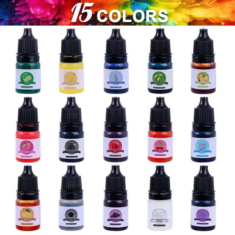 24-Color Resin Pigment Set for Epoxy Crafts