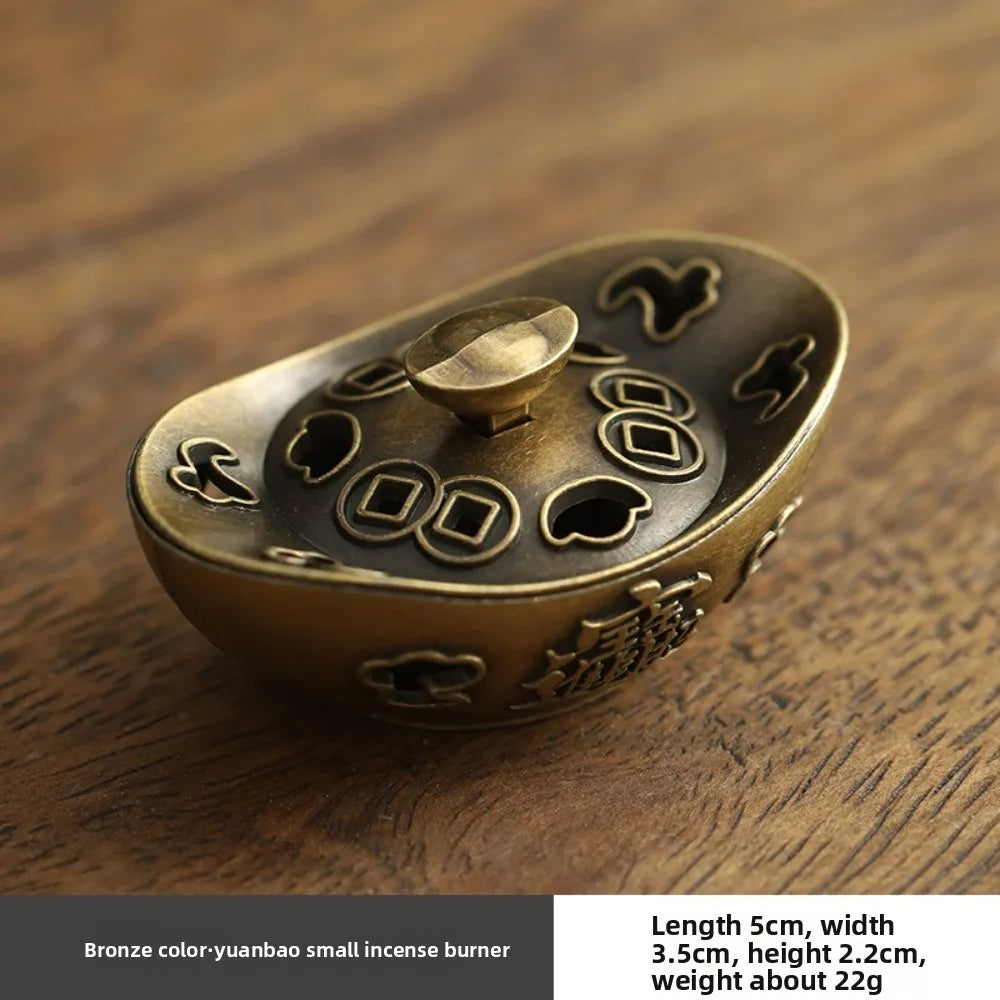 Elephant Lotus Incense Burner — Vintage Alloy Censer