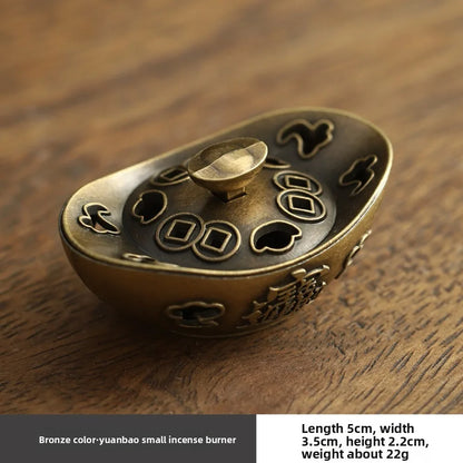 Elephant Lotus Incense Burner — Vintage Alloy Censer