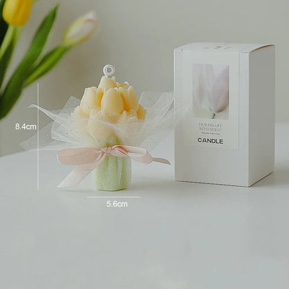 Handmade Tulip Bouquet Soy Wax Candle